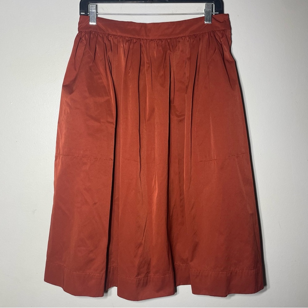 Zara Women’s Pleated Orange Skirt Size L